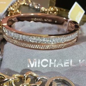 🔥🌟NEW LIMITED MK RoseGold DOUBLE Crystal Bangle